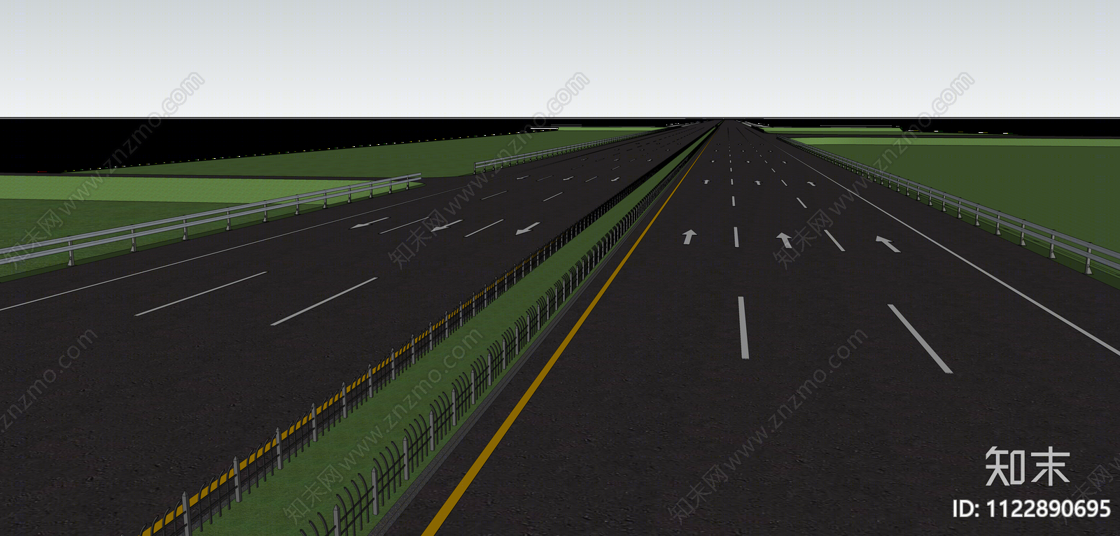 现代市政道路SU模型下载【ID:1122890695】