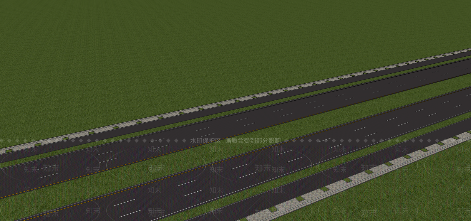 现代城市道路SU模型下载【ID:1122890997】