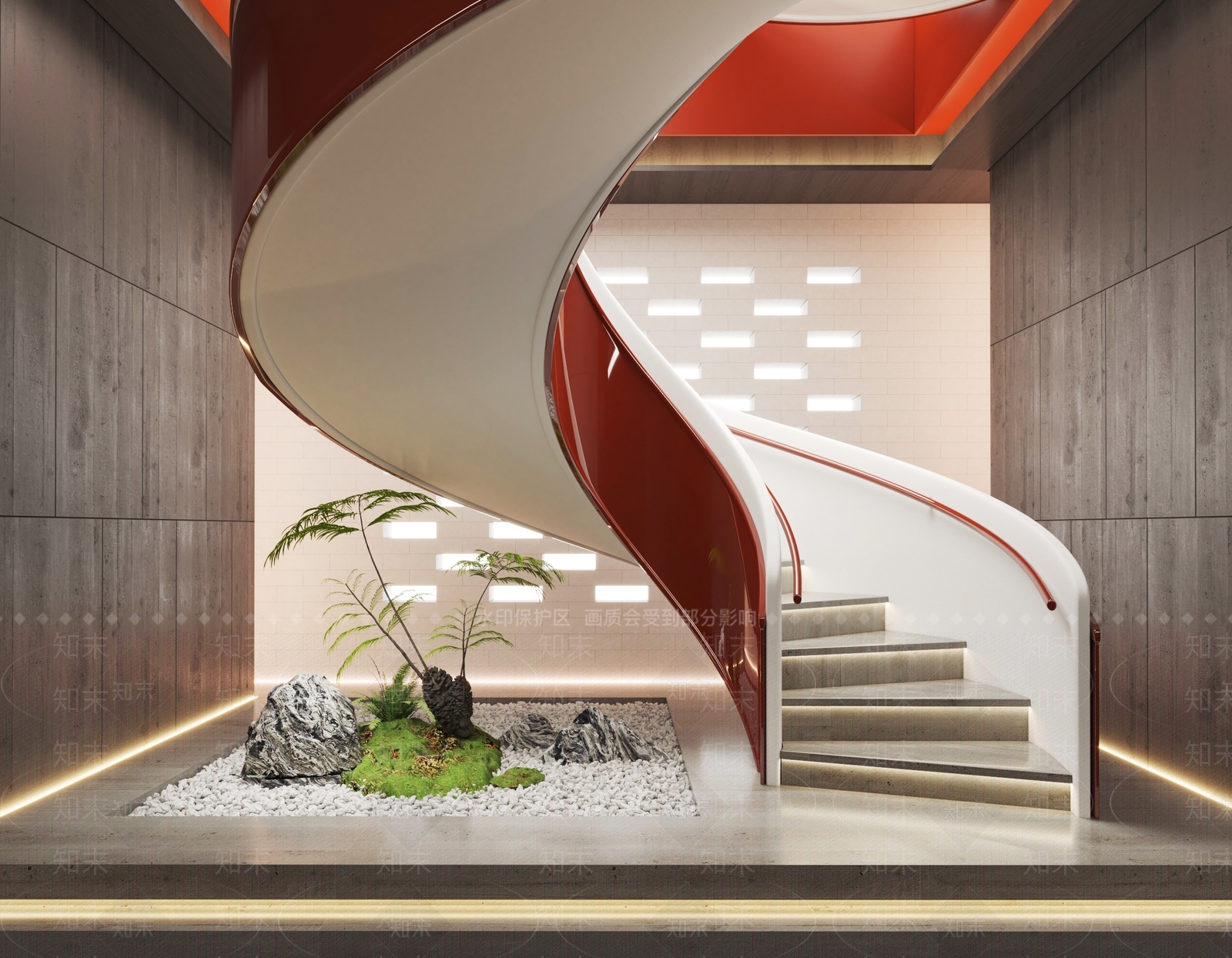 现代楼梯间SU模型下载【ID:1122893974】
