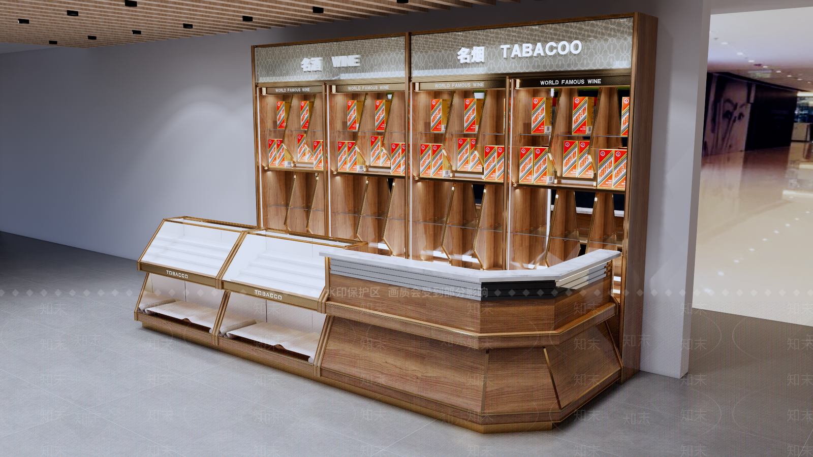 现代烟酒服务台SU模型下载【ID:1122903886】