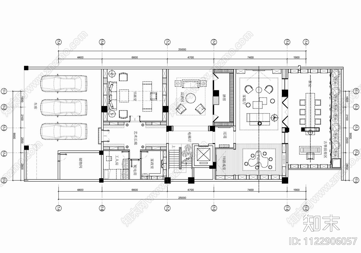 五层新中式别墅CADcad施工图下载【ID:1122906057】