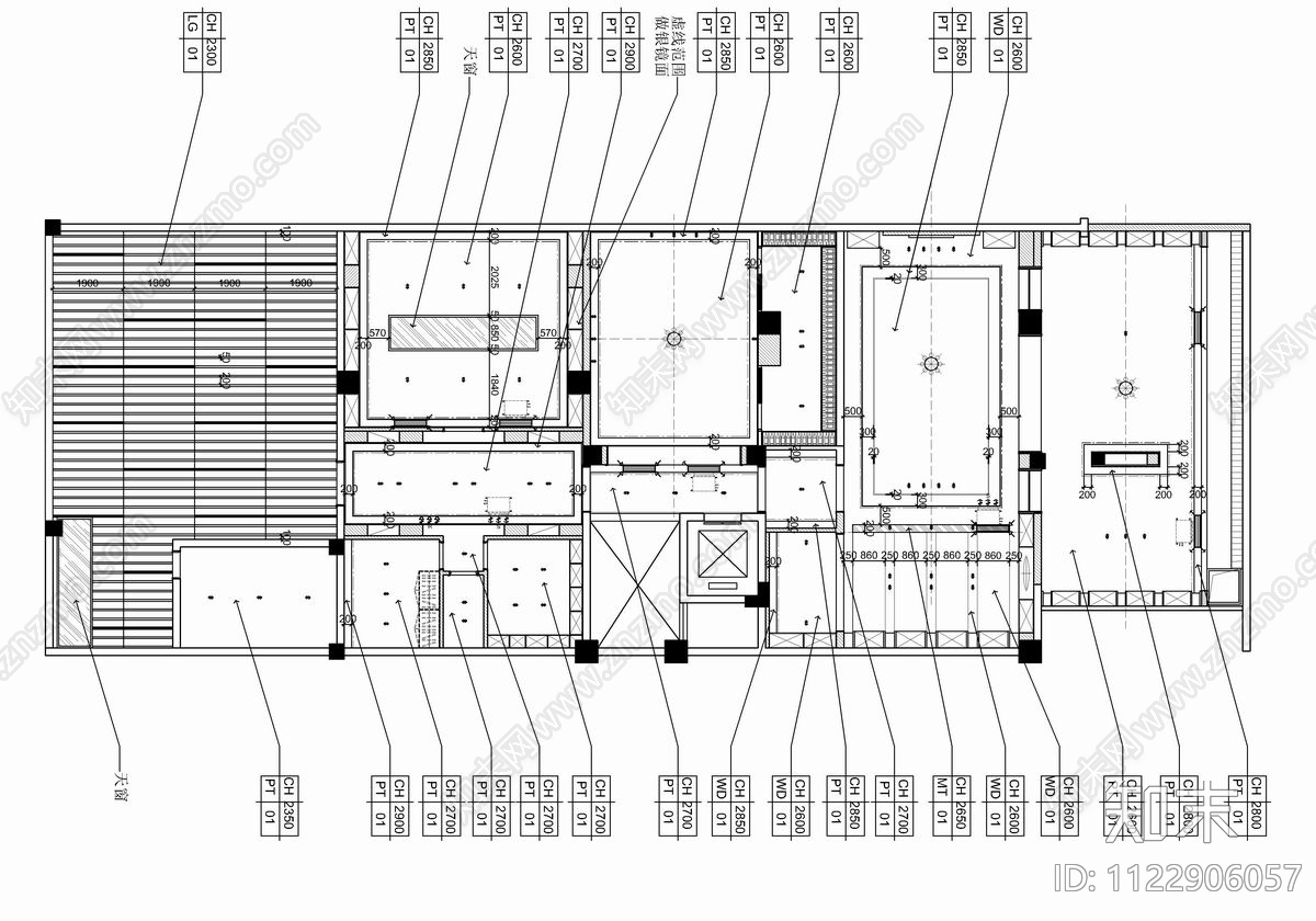 五层新中式别墅CADcad施工图下载【ID:1122906057】