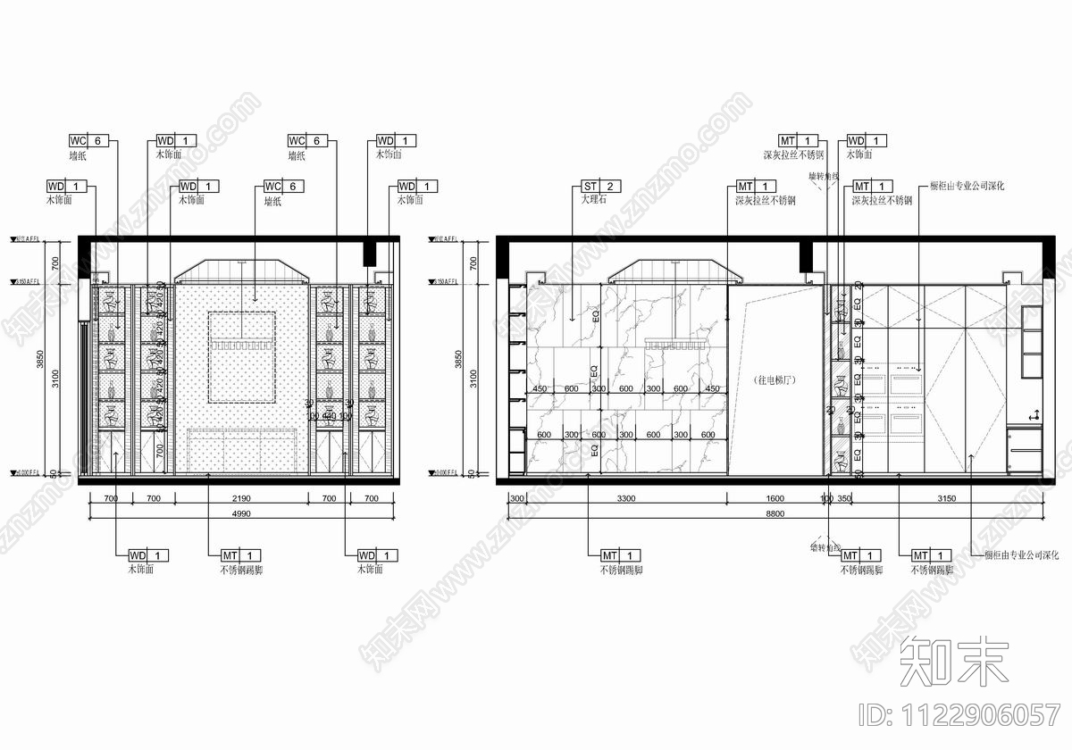 五层新中式别墅CADcad施工图下载【ID:1122906057】