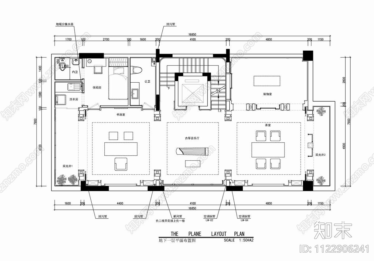 五层新中式别墅CADcad施工图下载【ID:1122906241】