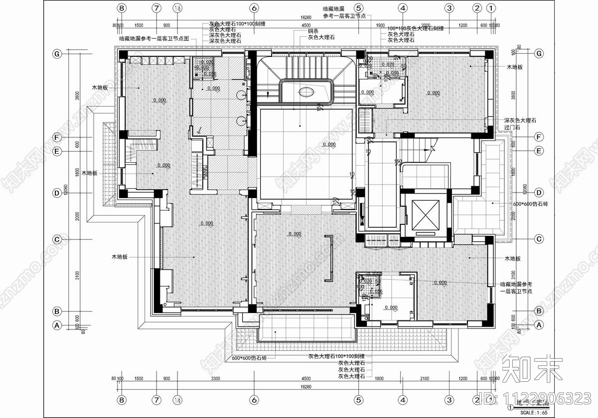 四层小独栋别墅CAD施工图下载【ID:1122906323】