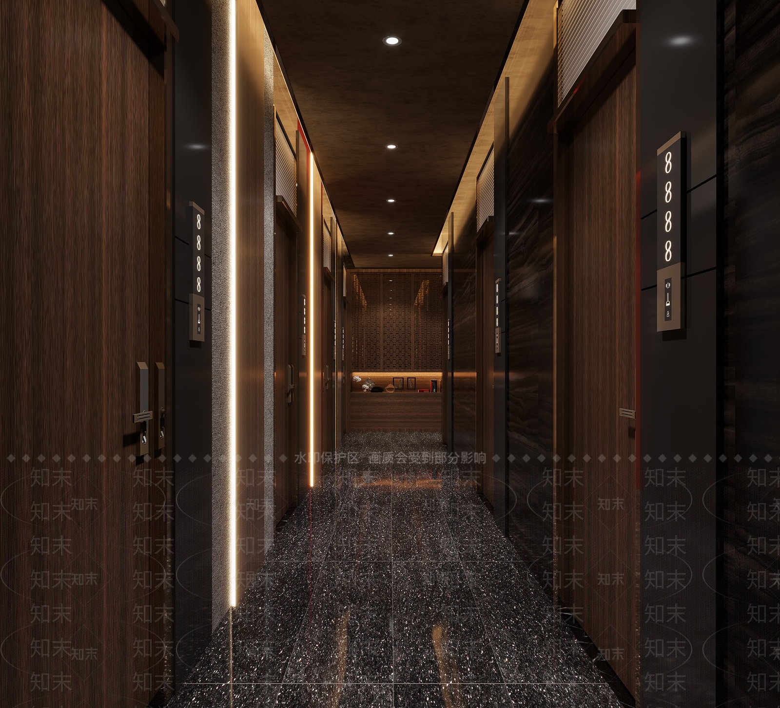 新中式足浴店过道3D模型下载【ID:1122931293】