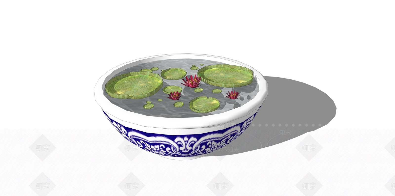 中式青花水缸SU模型下载【ID:1122912081】