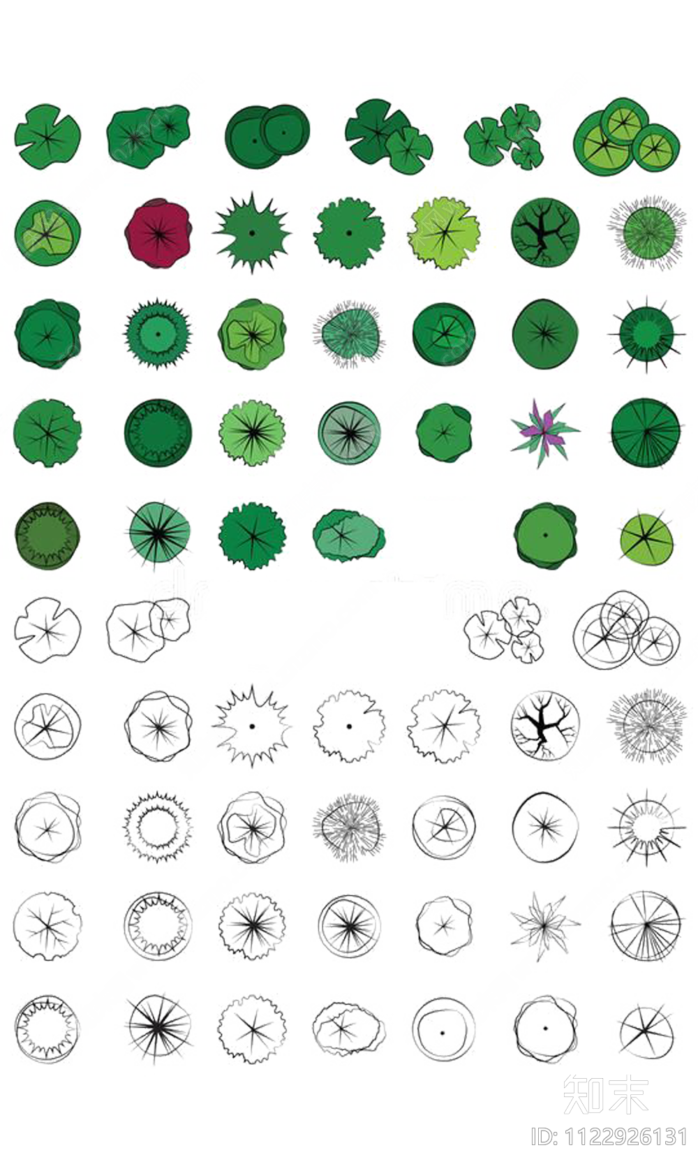 彩屏植物手绘风格psd免抠贴图下载【ID:1122926131】_【知末网贴图库】