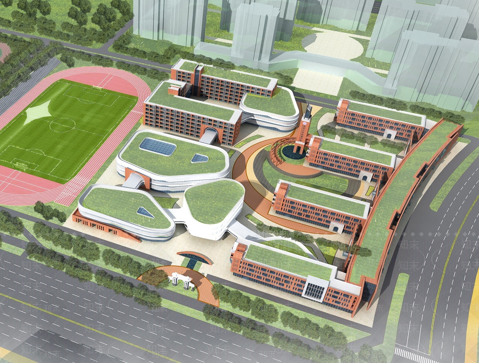 现代前卫校园SU模型下载【ID:1122932845】