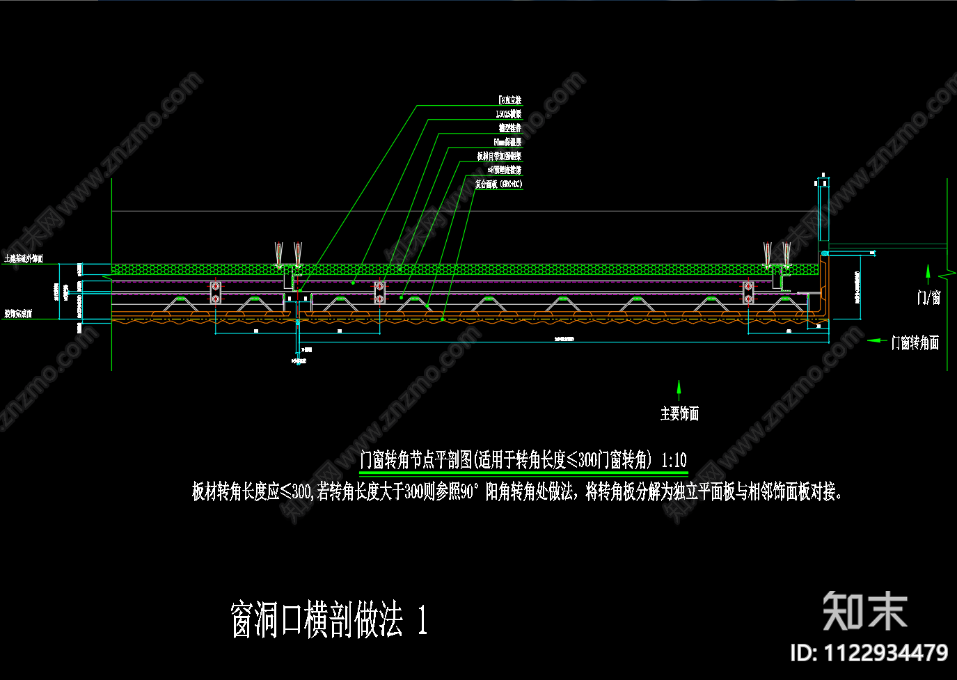 复合面板外墙挂板安装节点大样cad施工图下载【ID:1122934479】