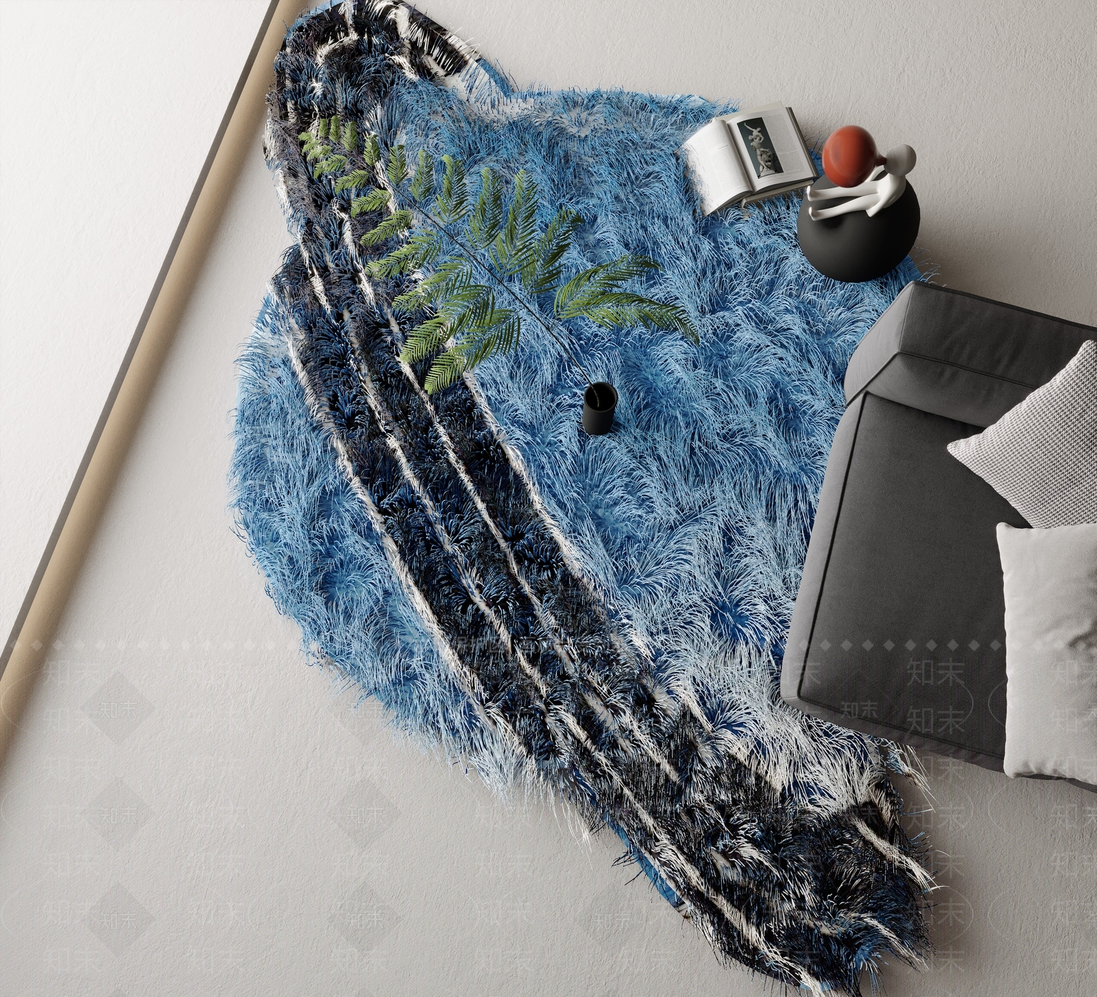 现在卡通毛毯SU模型下载【ID:1122935772】