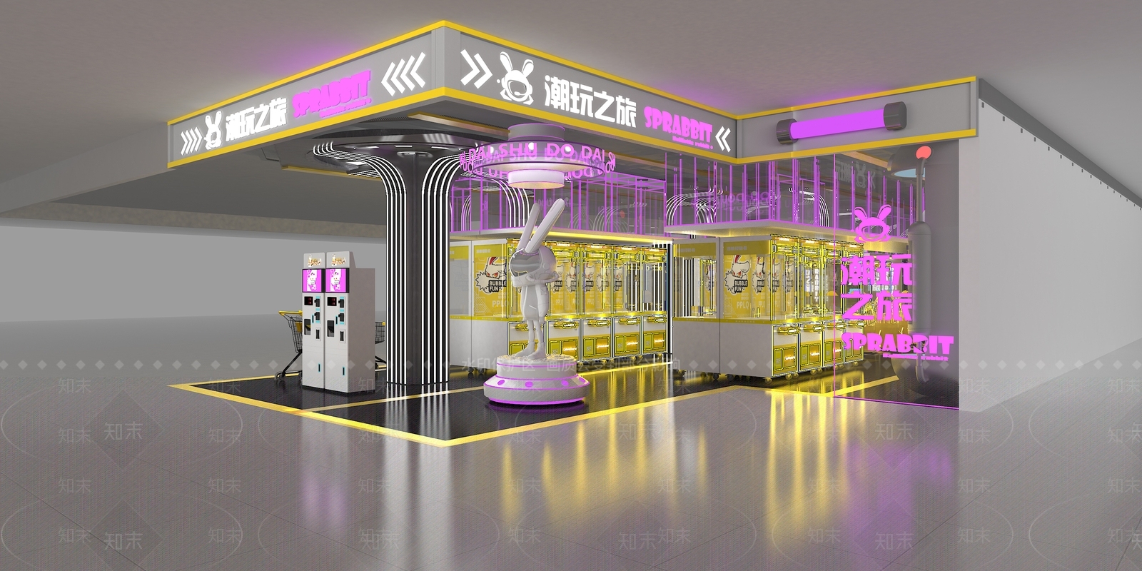 现代赛博朋克游戏厅3D模型下载【ID:1122940562】