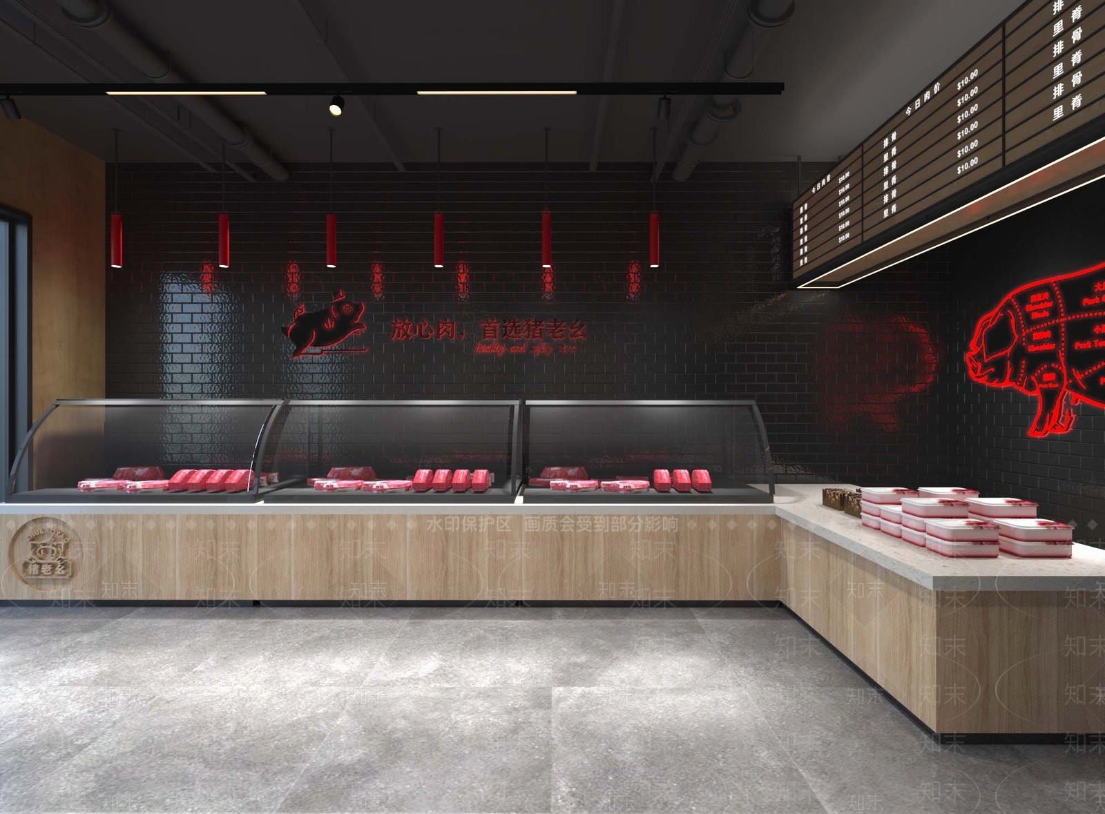 现代鲜肉店3D模型下载【ID:1122944746】
