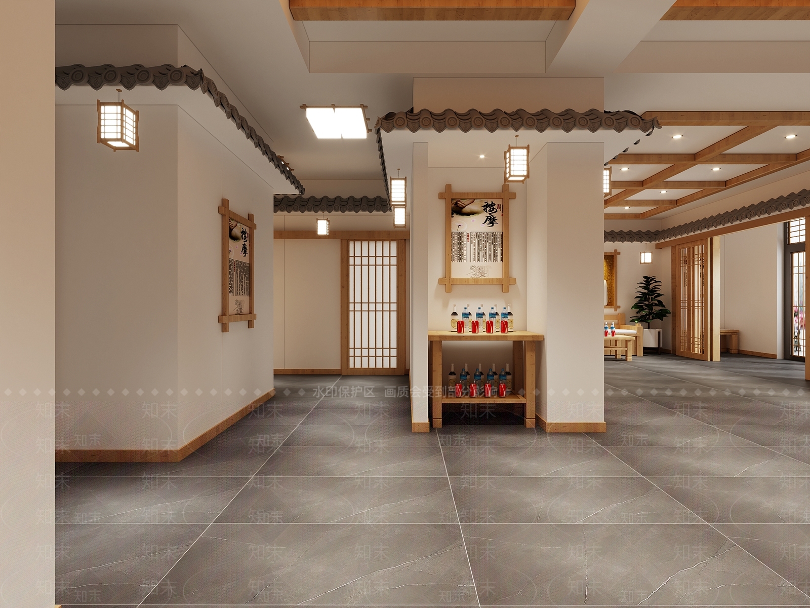 日式足疗店3D模型下载【ID:1122945823】