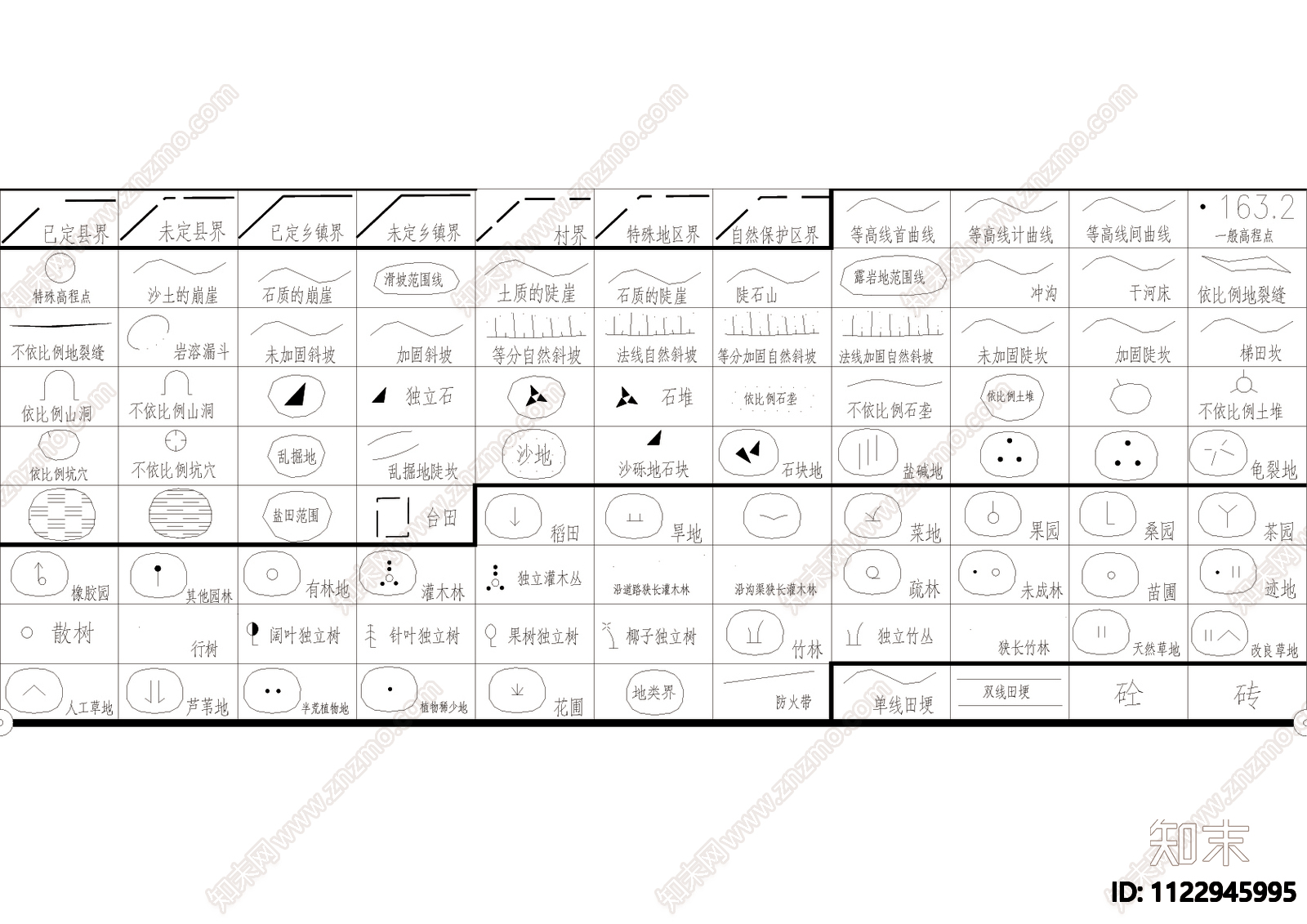 建筑设计中常用建筑图标集锦施工图下载【ID:1122945995】