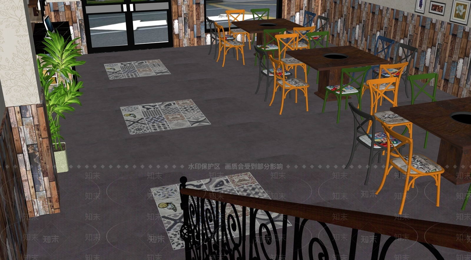北欧火锅店餐厅SU模型下载【ID:1122964720】