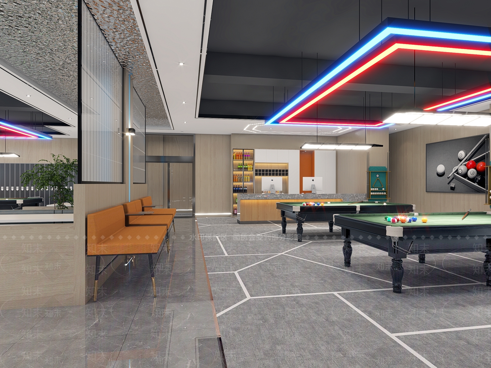 现代台球室3D模型下载【ID:1122967228】