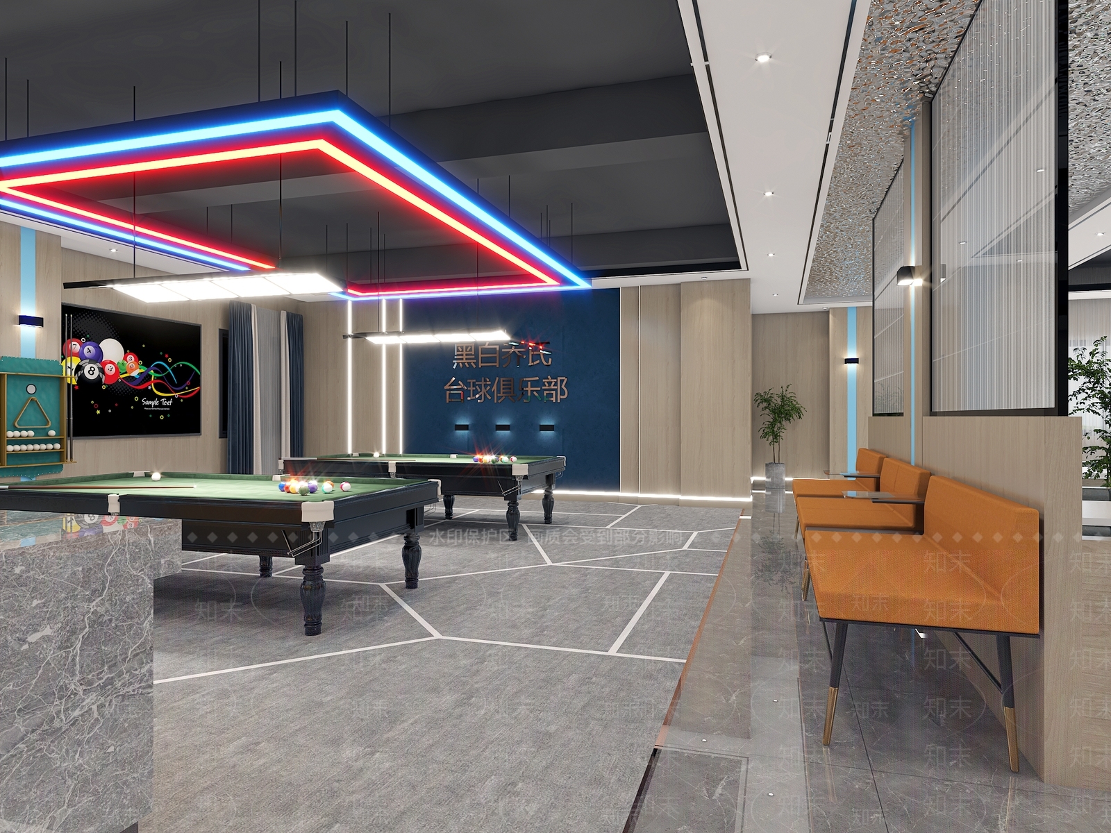 现代台球室3D模型下载【ID:1122967228】