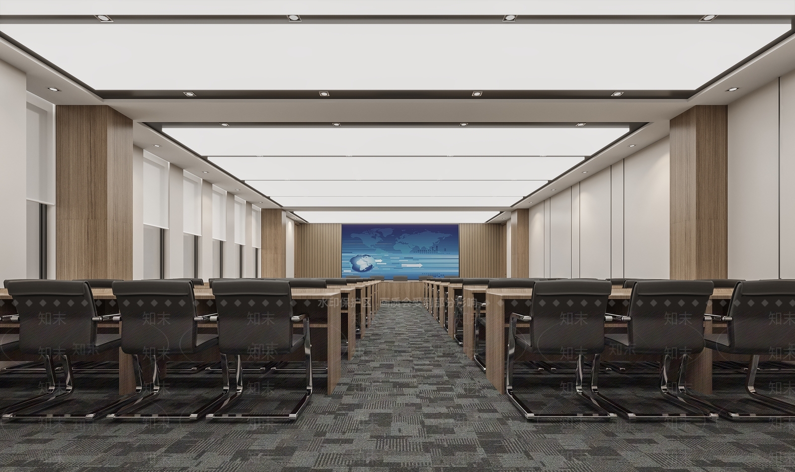 现代多功能会议室3D模型下载【ID:1122968113】