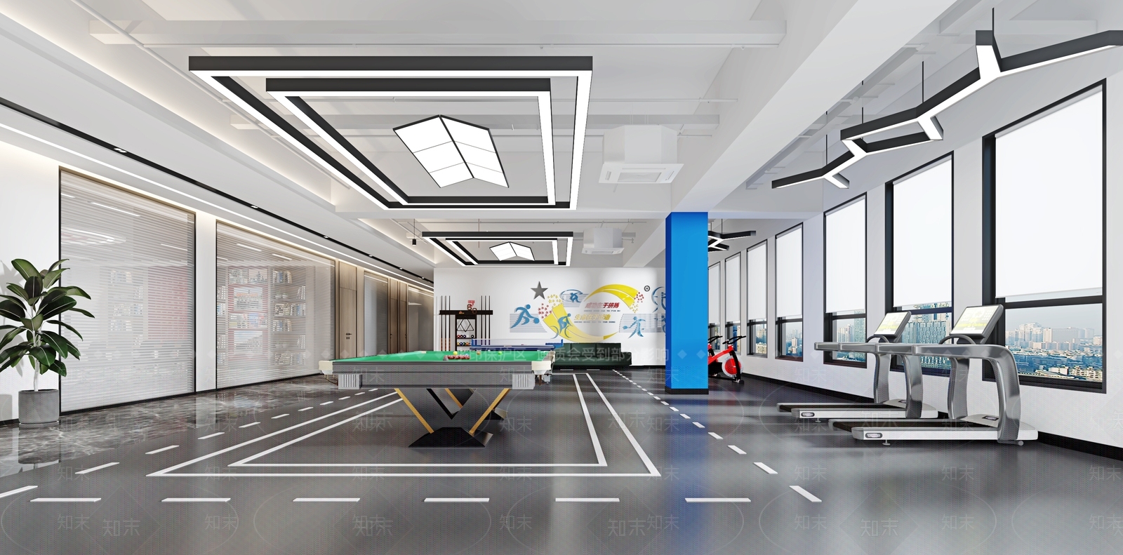 现代党建会议室3D模型下载【ID:1122969480】