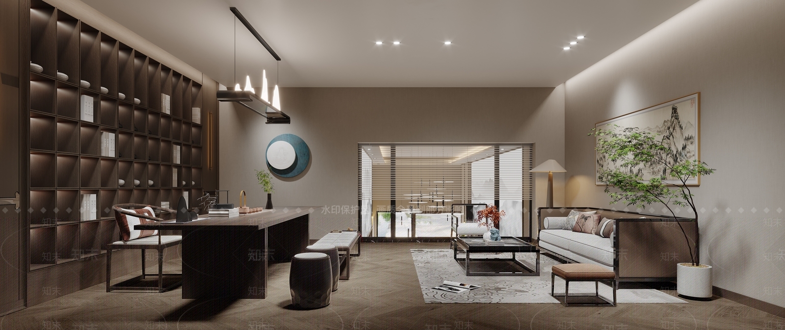 新中式茶叶专卖店3D模型下载【ID:1122976620】