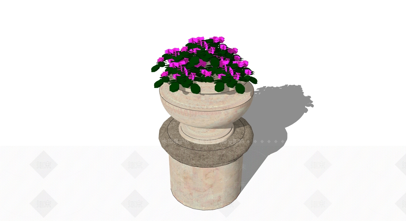 花钵SU模型下载【ID:1122976477】
