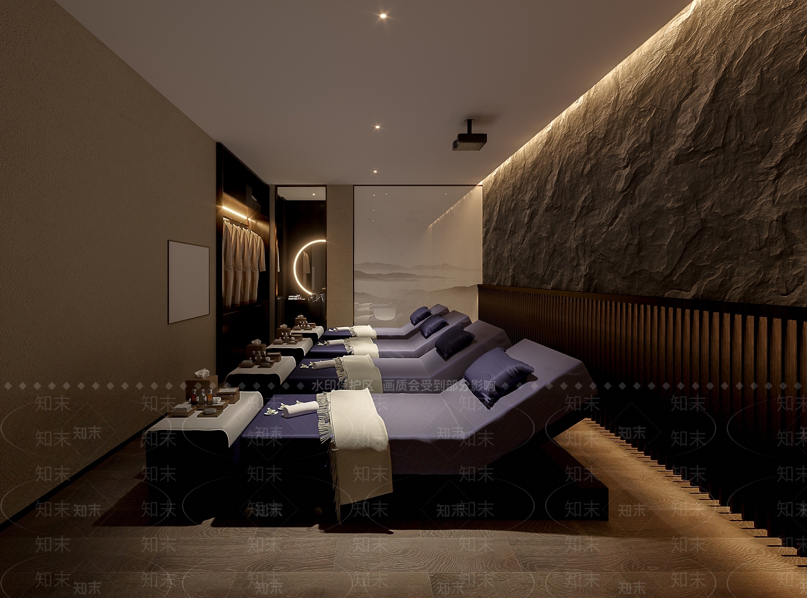 新中式SPA按摩包厢3D模型下载【ID:1122979448】