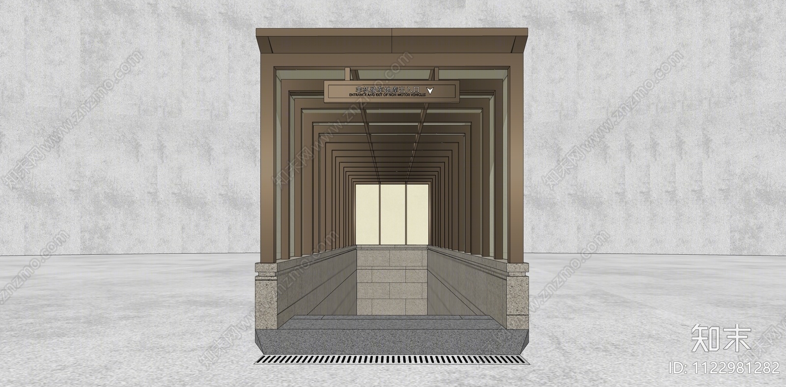 现代地库出入口SU模型下载【ID:1122981282】