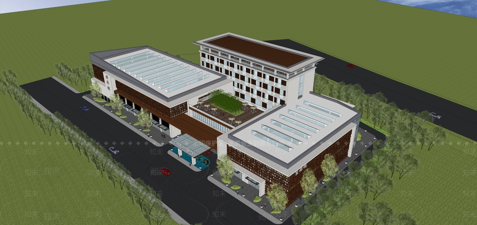 现代体育建筑SU模型下载【ID:1122982277】