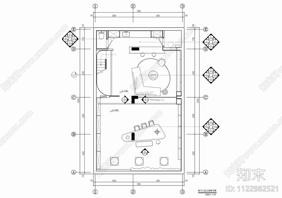 300㎡四层小别墅CAD施工图下载【ID:1122982521】