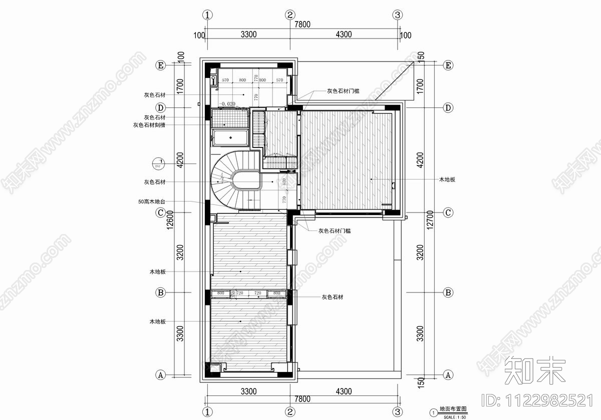 300㎡四层小别墅CAD施工图下载【ID:1122982521】