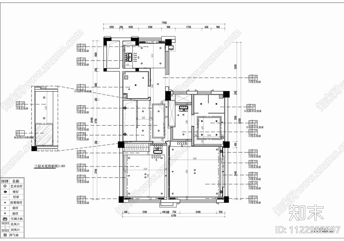 250㎡三层别墅CADcad施工图下载【ID:1122982597】