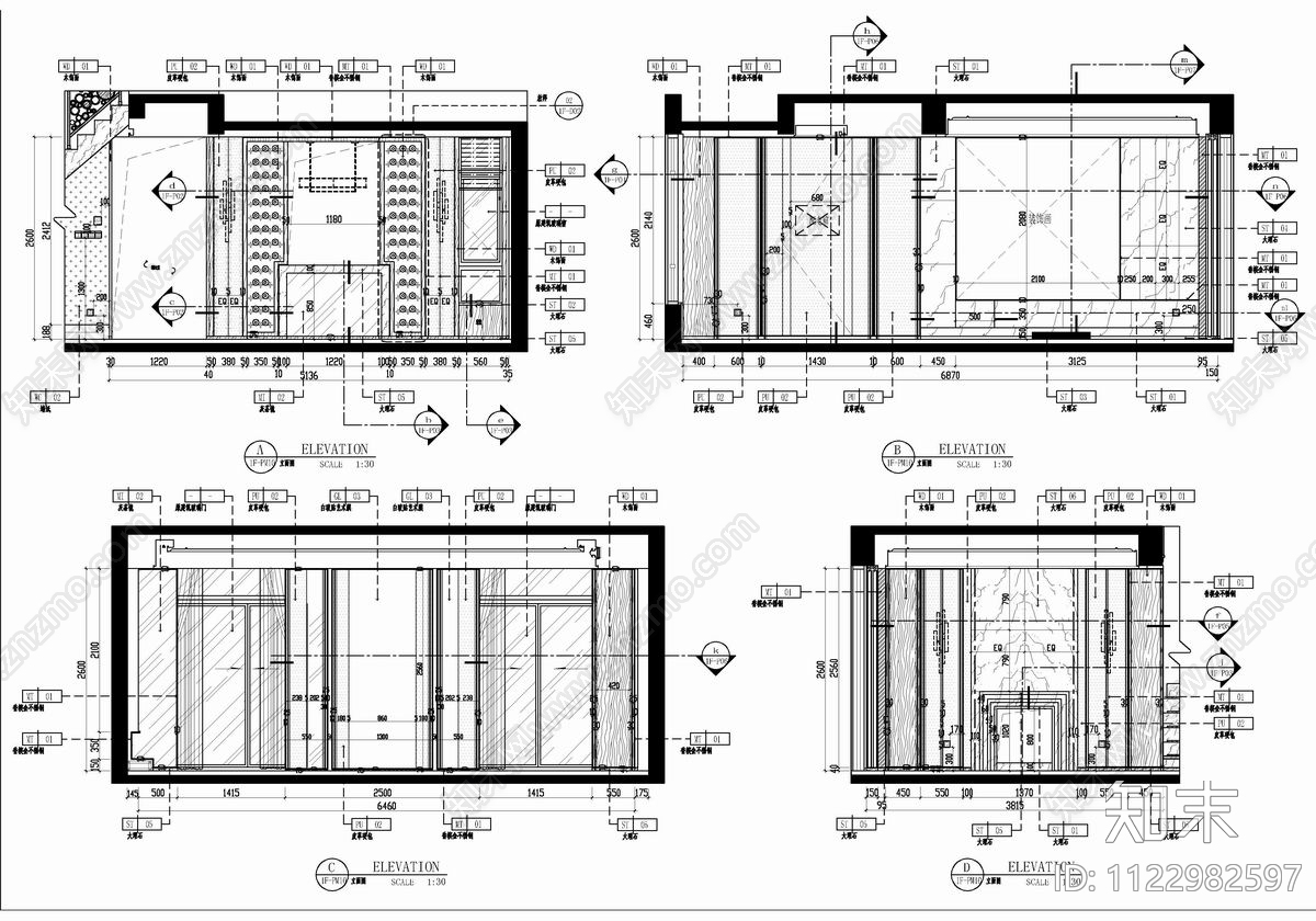 250㎡三层别墅CADcad施工图下载【ID:1122982597】