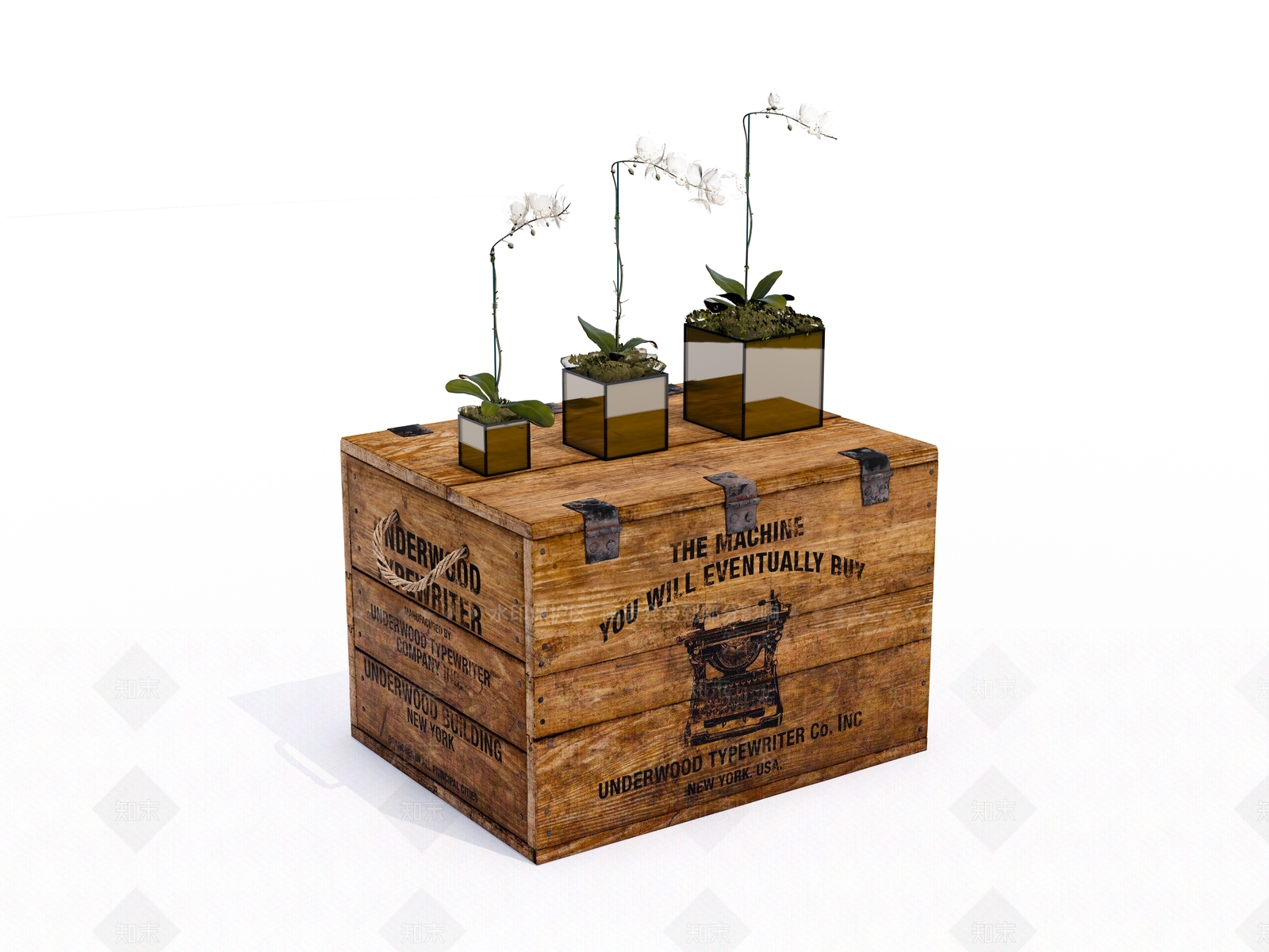 现代复古实木箱子SU模型下载【ID:1124047635】