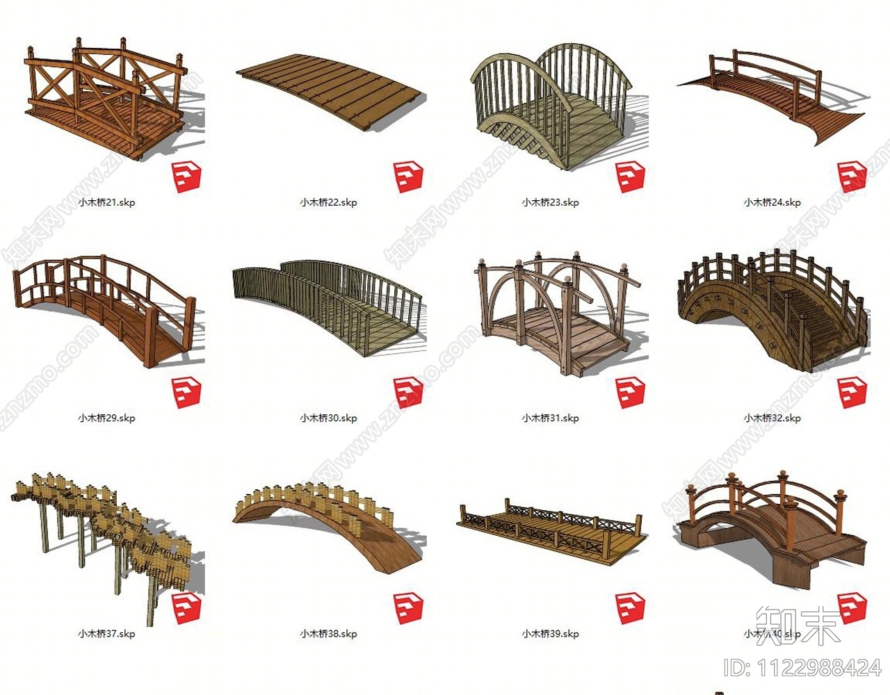 新中式景观桥SU模型下载【ID:1122988424】
