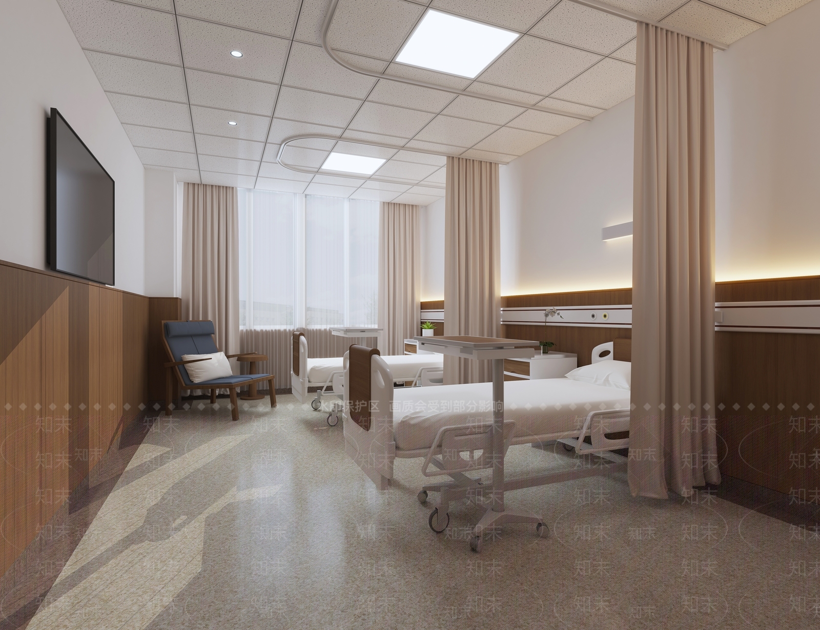 现代医院病房3D模型下载【ID:1122989089】