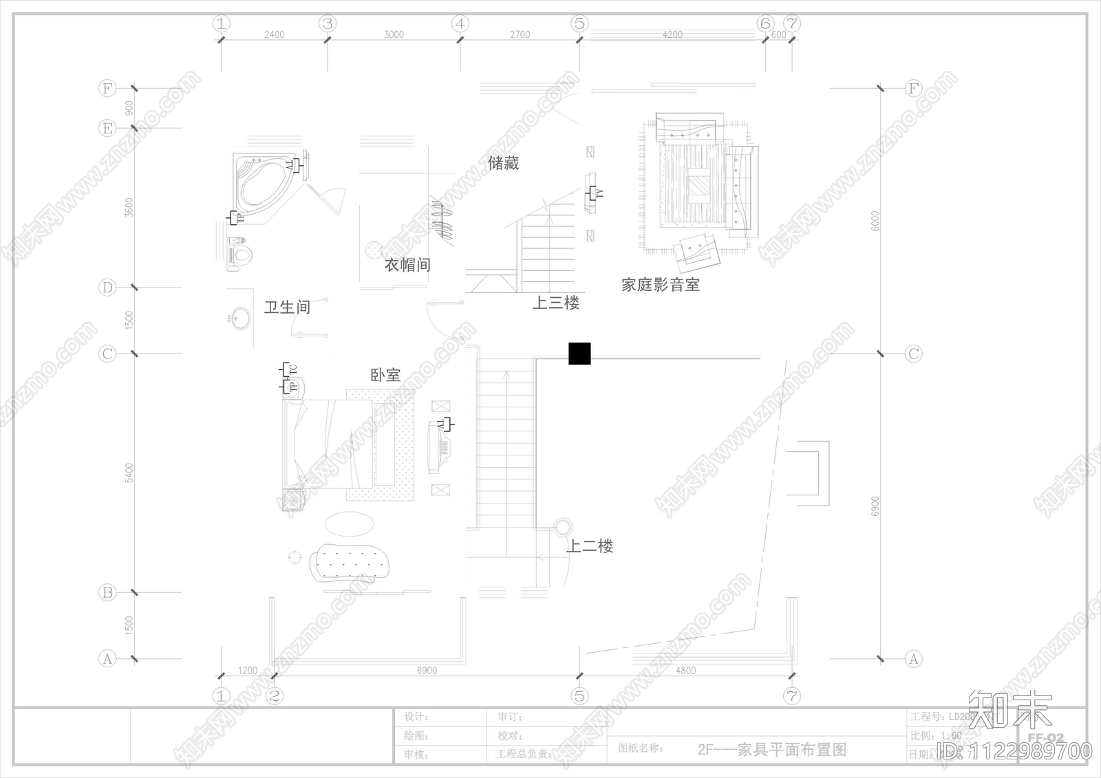 现代三层别墅室内装饰cad施工图下载【ID:1122989700】