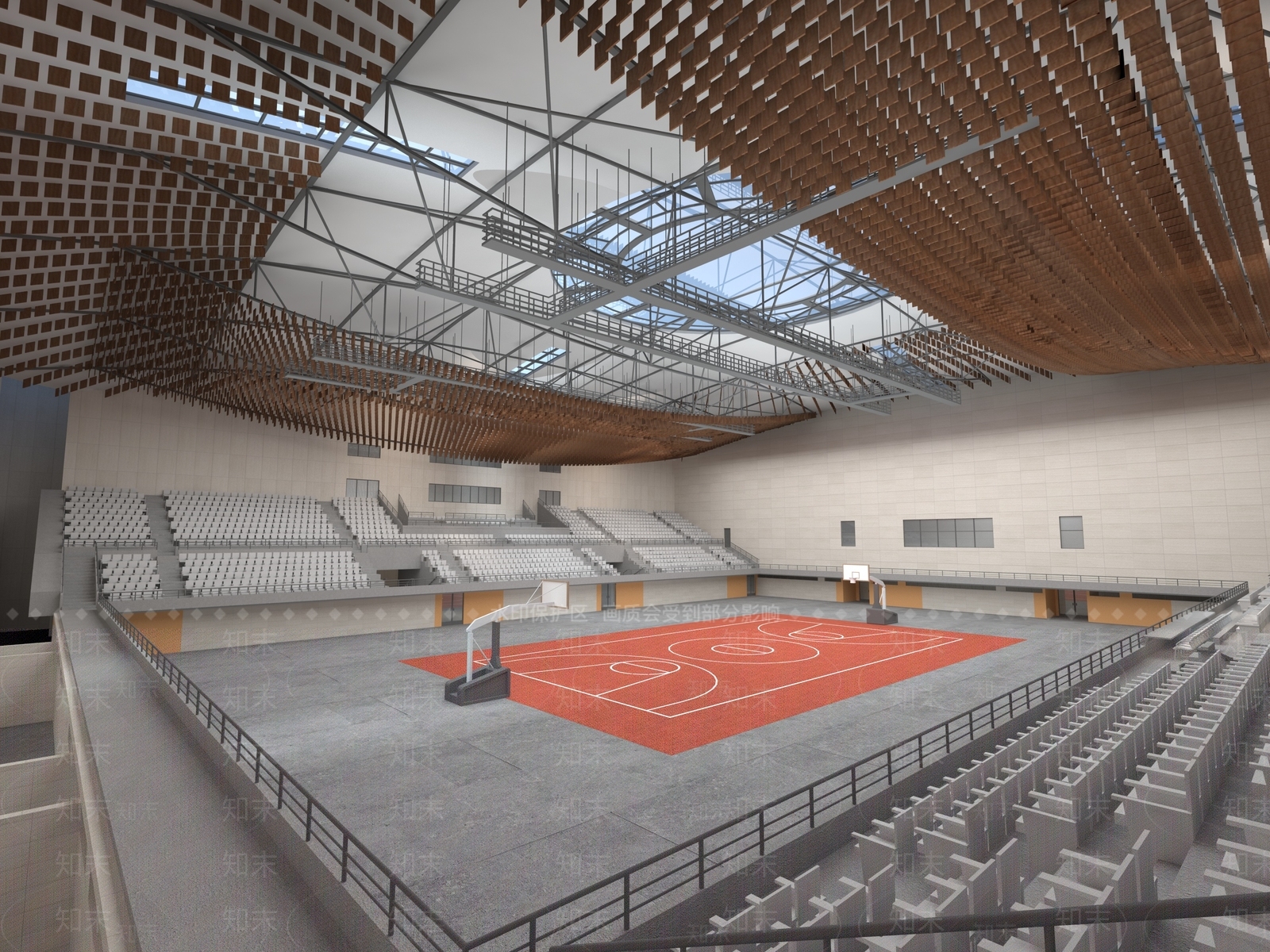 现代篮球场3D模型下载【ID:1122991513】