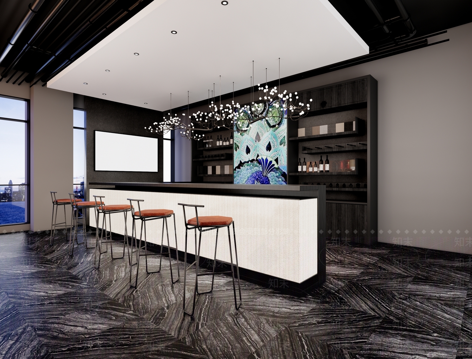 工业风格loft酒吧SU模型下载【ID:1122994672】