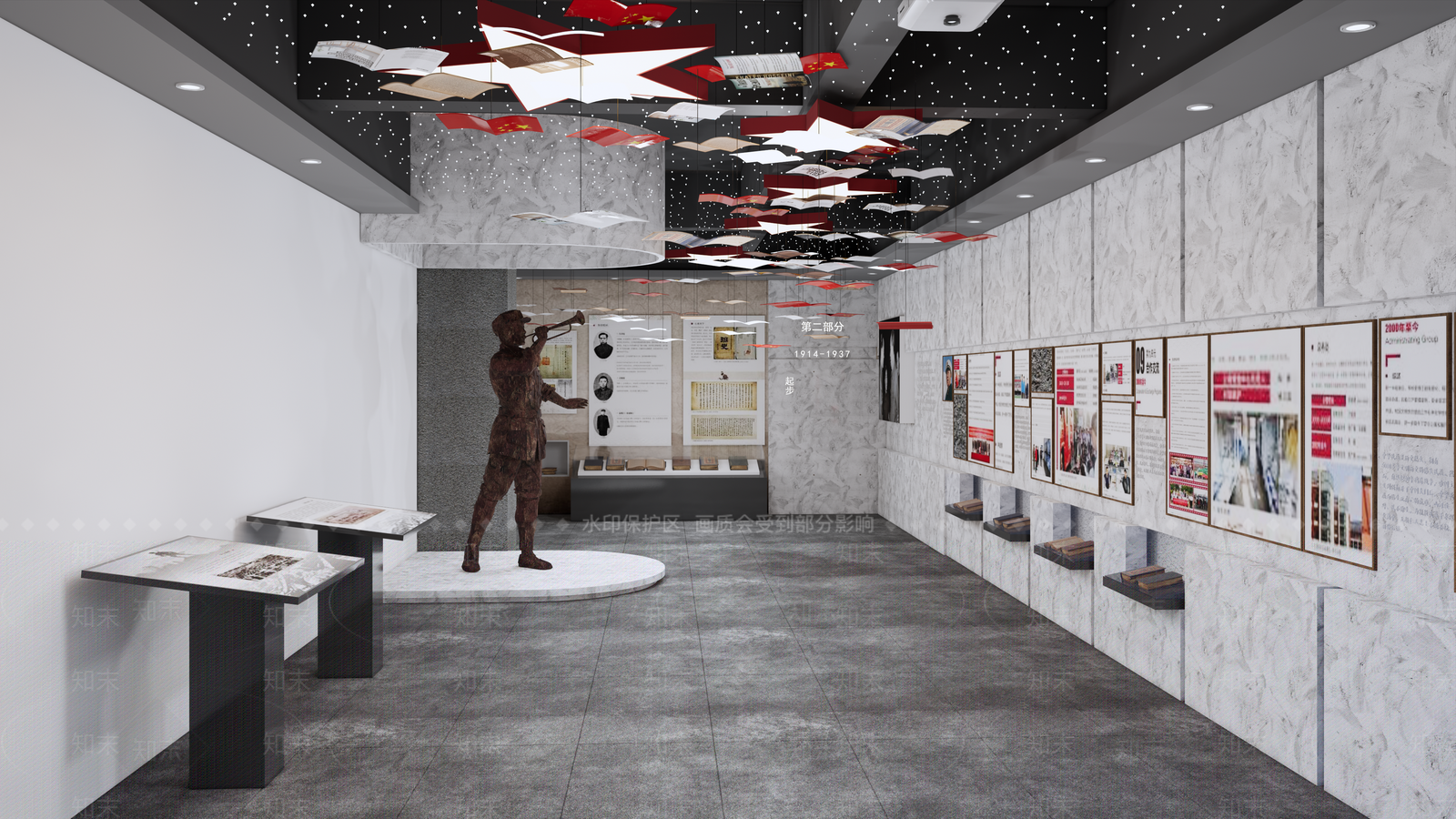 现代党建展厅SU模型下载【ID:1122998442】