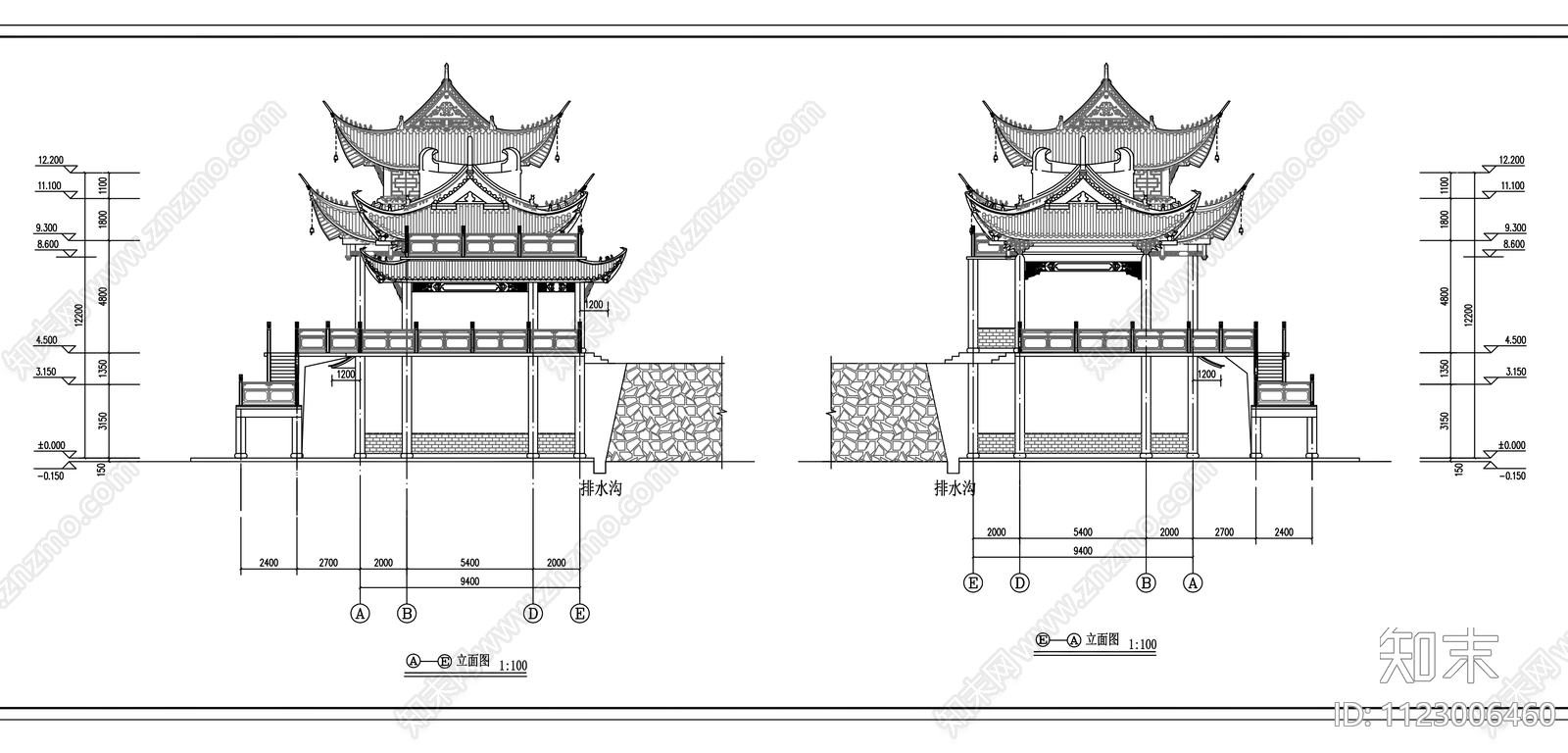 中式大觉寺设计cad施工图下载【ID:1123006460】