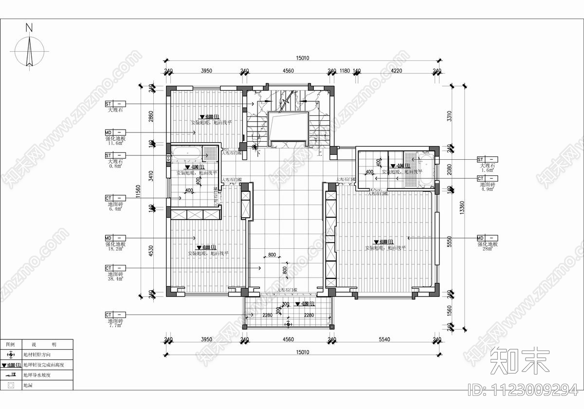 700㎡五层别墅CADcad施工图下载【ID:1123009294】