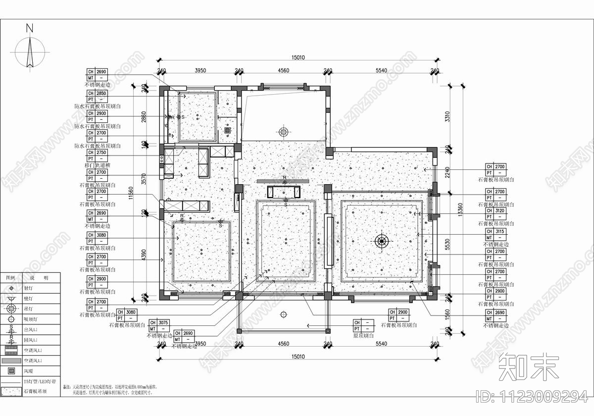 700㎡五层别墅CADcad施工图下载【ID:1123009294】