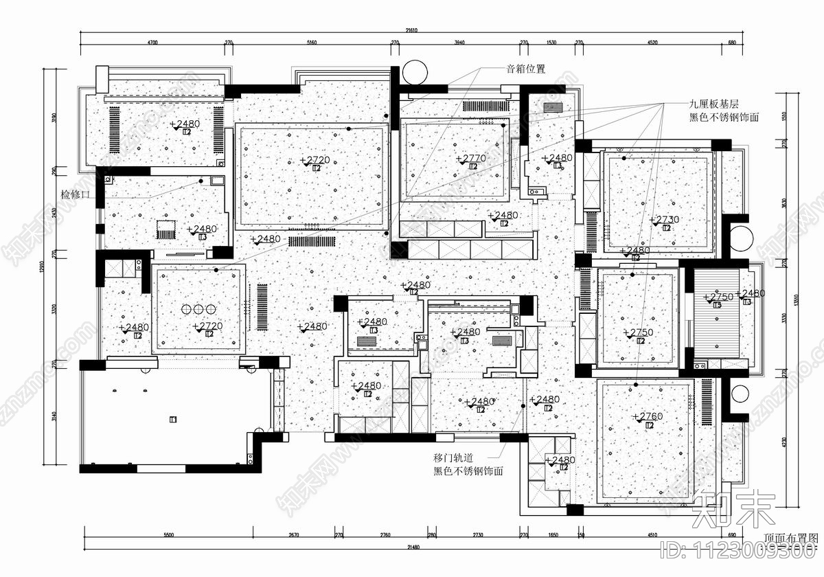 260㎡大平层五居室CADcad施工图下载【ID:1123009300】