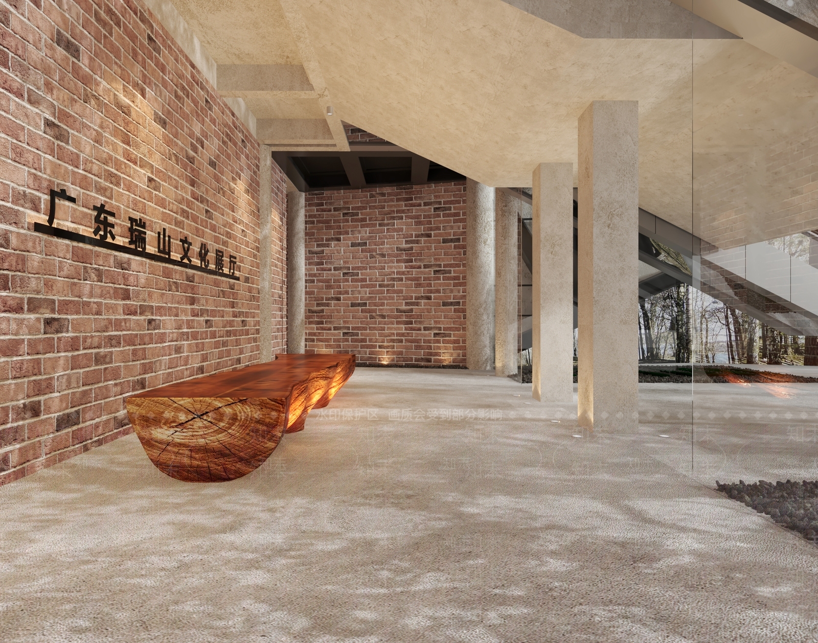现代原生态展厅3D模型下载【ID:1123091606】_知末3d模型网