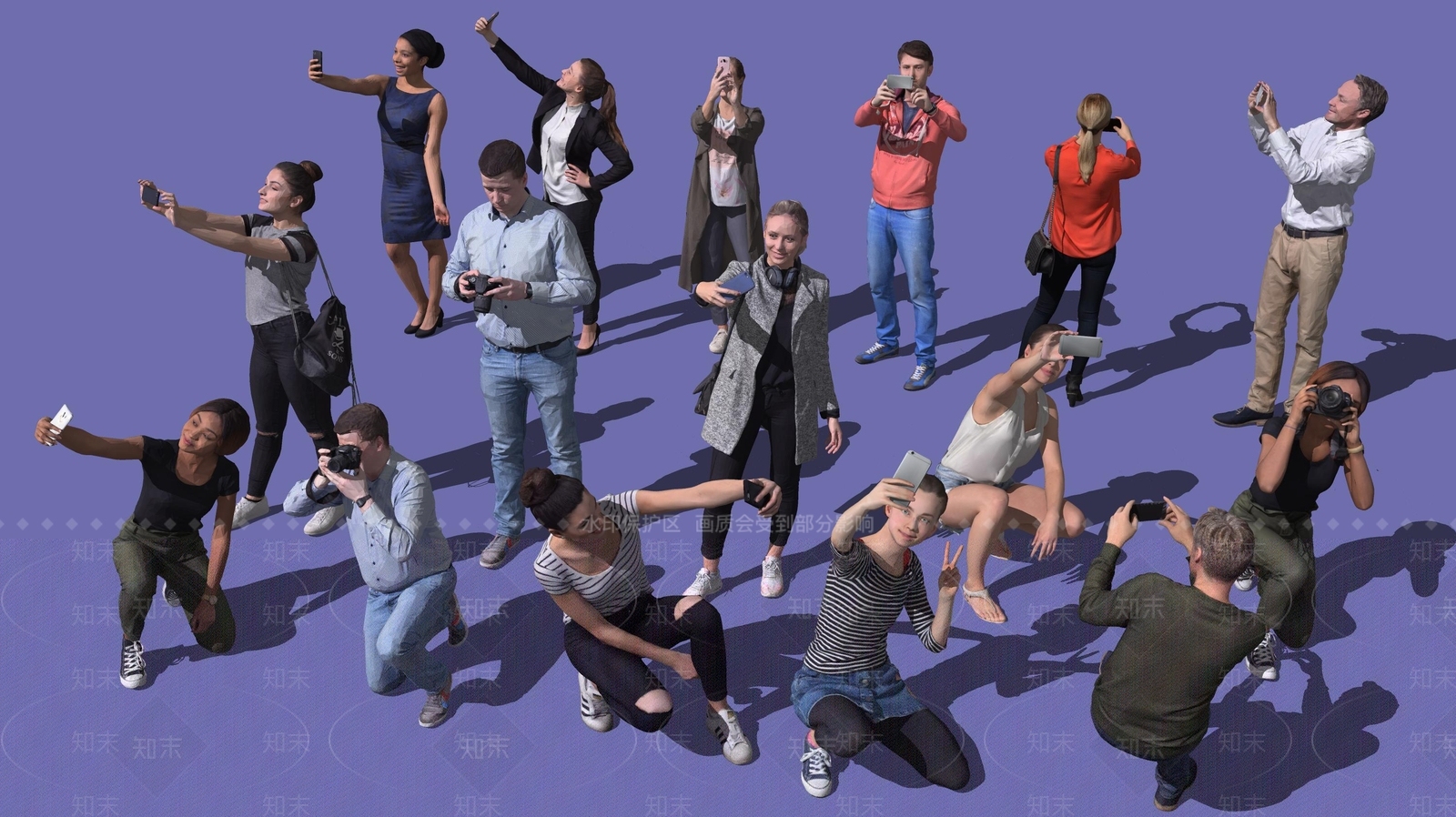 拍照人物组合SU模型下载【ID:1123011398】
