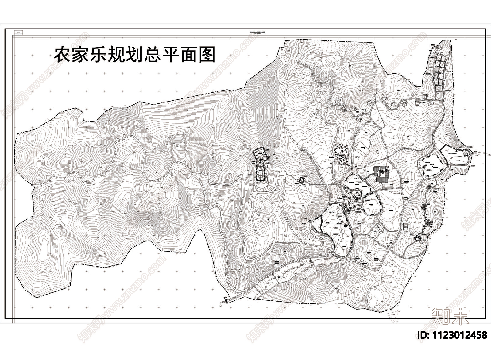 农家乐规划总平面图施工图下载【ID:1123012458】