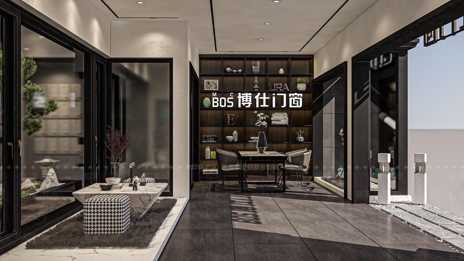 现代门窗家居专卖店3D模型下载【ID:1123013789】