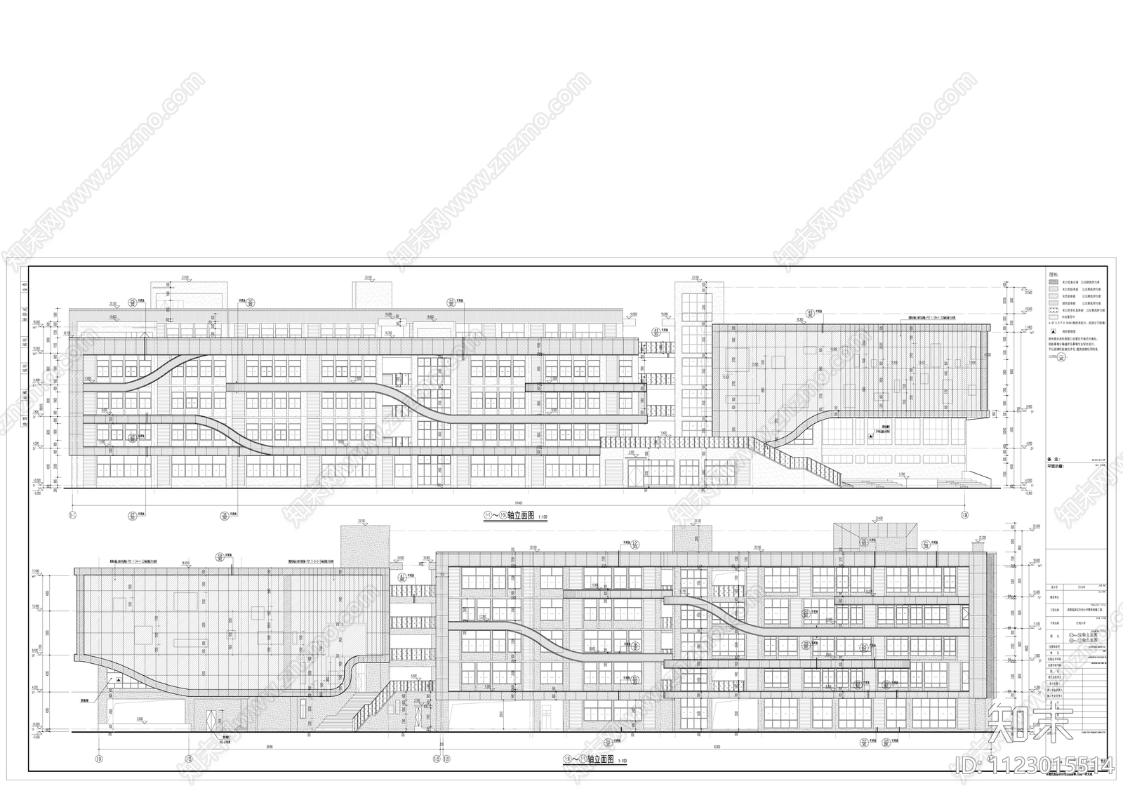 成都高新区行知小学建筑结构幕墙施工图下载【ID:1123015514】