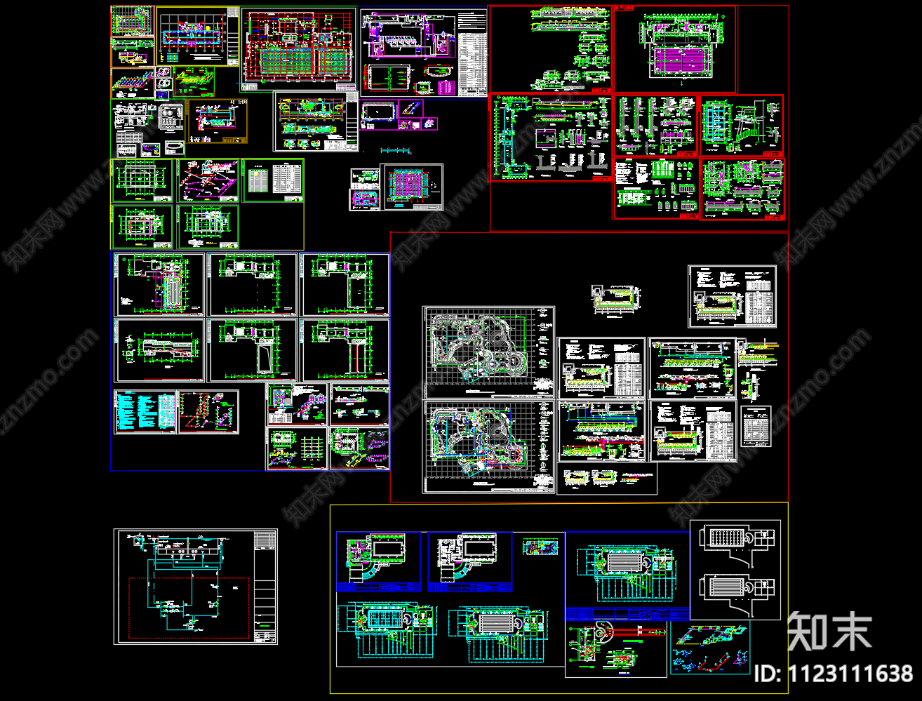 各种游泳池工艺图给排水cad施工图下载【ID:1123111638】